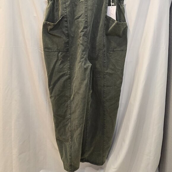 NWT Polygram Overall Pants Green Size 1X Elastic Waist Pockets Comfy - Picture 8 of 9